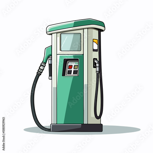 Modern Petrol Pump on Road Illustration photo