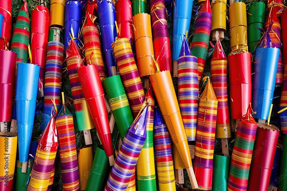 Vibrant Festival Firecracker Rocket Celebrating Joyous Events and Celebrations Vibrant Festival Firecracker Rocket Celebrating Joyous Events and Celebrations