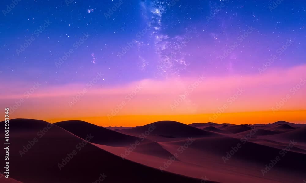 Starry Sky Over Desert Dunes Starry Sky Over Desert Dunes