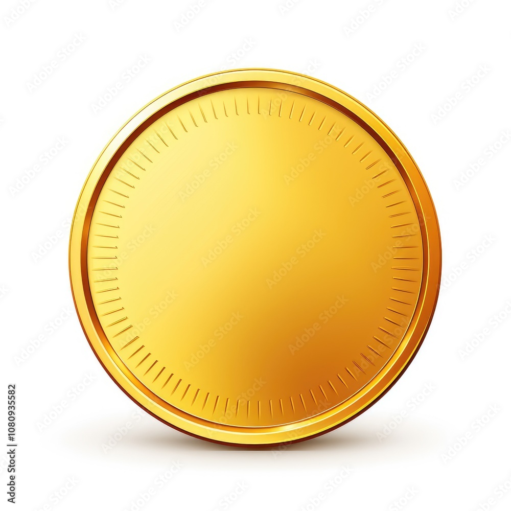 Shiny Gold Coin with Smooth Surface and Textured Edge Perfect for Illustrating Wealth, Success, Investment, or Currency Concepts in Various Digital and Print Media Shiny Gold Coin with Smooth Surface and Textured Edge Perfect for Illustrating Wealth, Success, Investment, or Currency Concepts in Various Digital and Print Media