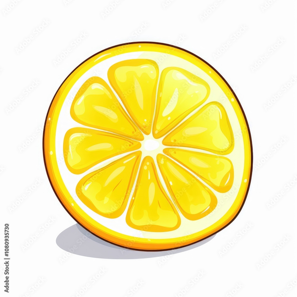 A Bright and Juicy Lemon Slice Isolated on White, Showcasing Its Vibrant Yellow Color, Juicy Texture, and Fresh Appeal for Culinary Uses and Healthy Lifestyle Themes A Bright and Juicy Lemon Slice Isolated on White, Showcasing Its Vibrant Yellow Color, Juicy Texture, and Fresh Appeal for Culinary Uses and Healthy Lifestyle Themes