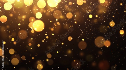 Gold fireworks vector background featuring bokeh Abstract celebration backdrop with text space Realistic fireworks displayed on a dark backdrop