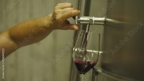 winemaking_red wine from the tank