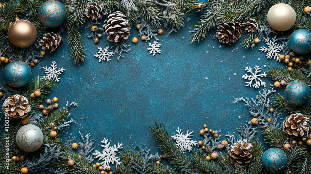 Christmas background. Spruce branches and decorations along the edge of the frame. Christmas background. Spruce branches and decorations along the edge of the frame.
