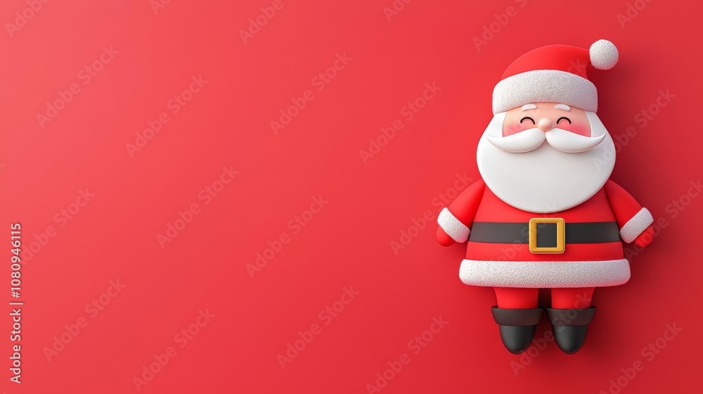 Festive Santa Claus figure on red background. Festive Santa Claus figure on red background.