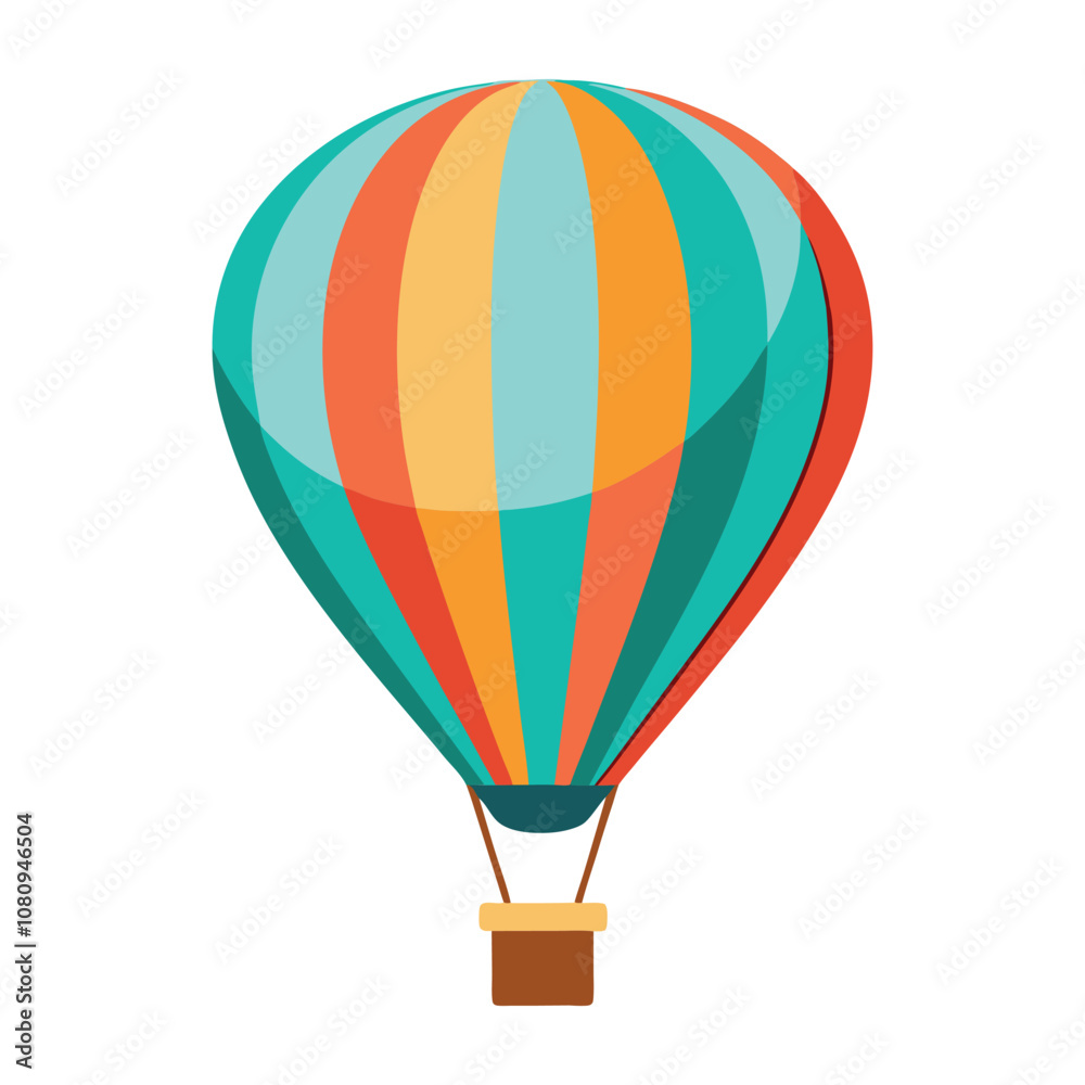 Naklejka premium Vibrant hot-air balloon isolated on a white background