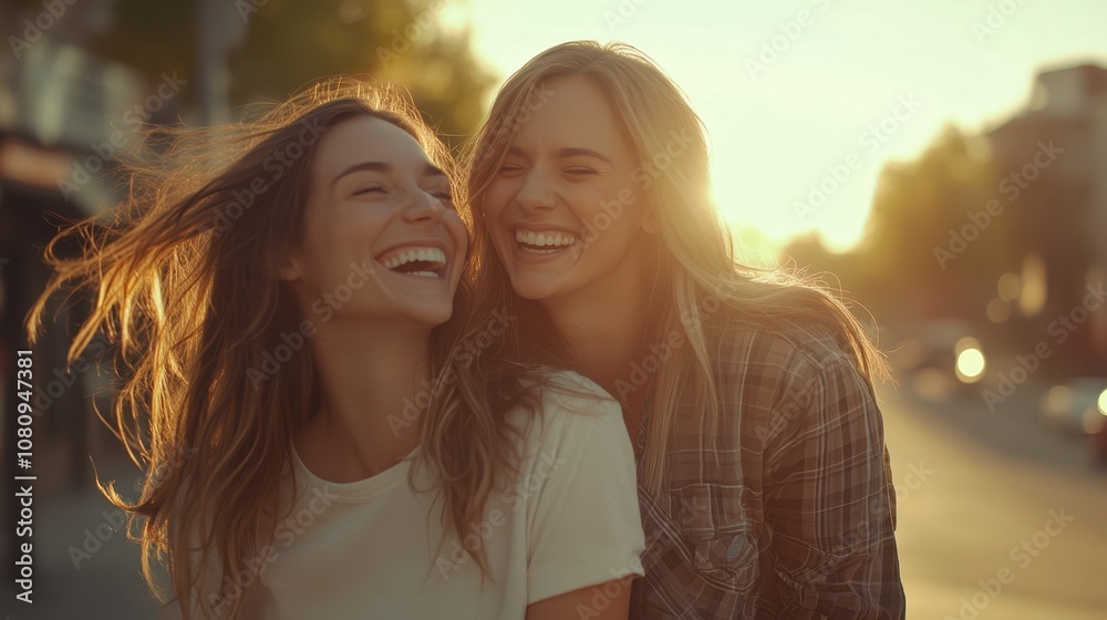 The Joyful Friendship at Sunset The Joyful Friendship at Sunset