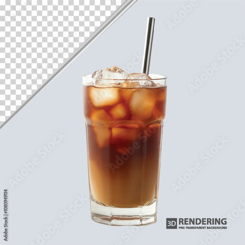 glass of cola with ice