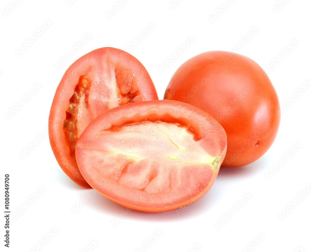 Plum tomatoes on white background Plum tomatoes on white background