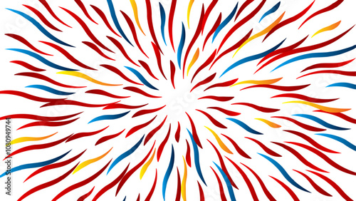 Abstract colorful burst background with wiggled lines