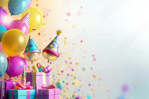 Vibrant Colorful Balloons for Party Decorations, Birthday Celebrations, and Festive Events with Helium-Filled and Elegant Balloon Arrangements