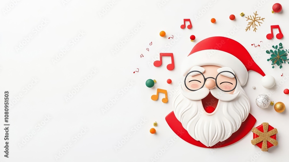 Festive Santa Claus with cheerful decorations. Festive Santa Claus with cheerful decorations.