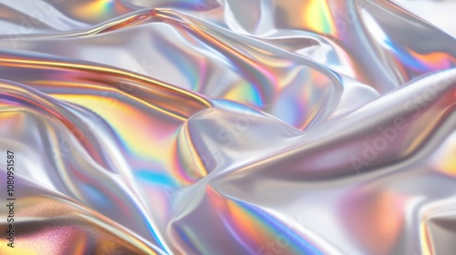 Abstract Iridescent Fabric Texture - Holographic Background