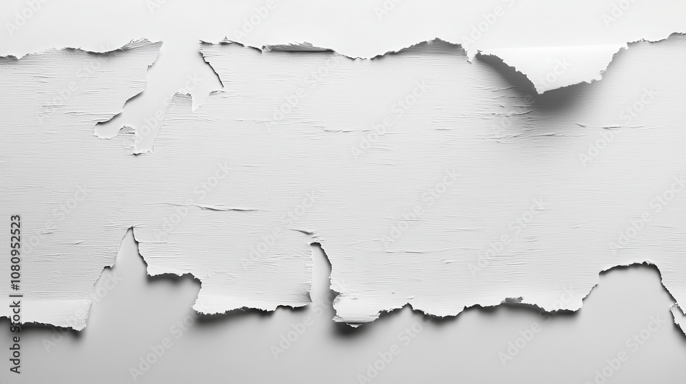 White paper ripped and torn to create a blank canvas with a grunge texture. White paper ripped and torn to create a blank canvas with a grunge texture.