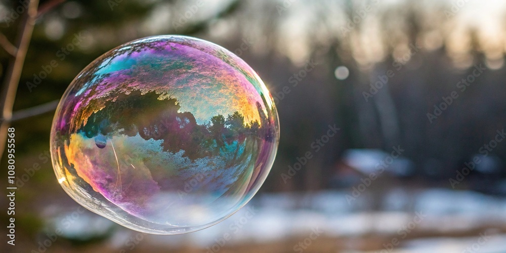 - Close-up macro shot of soap bubble with rainbow colors, liquid, microcosm, vibrant hues, translucent - Close-up macro shot of soap bubble with rainbow colors, liquid, microcosm, vibrant hues, translucent