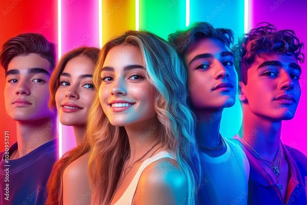 Obraz premium Celebrating Youth with Colorful Portraits