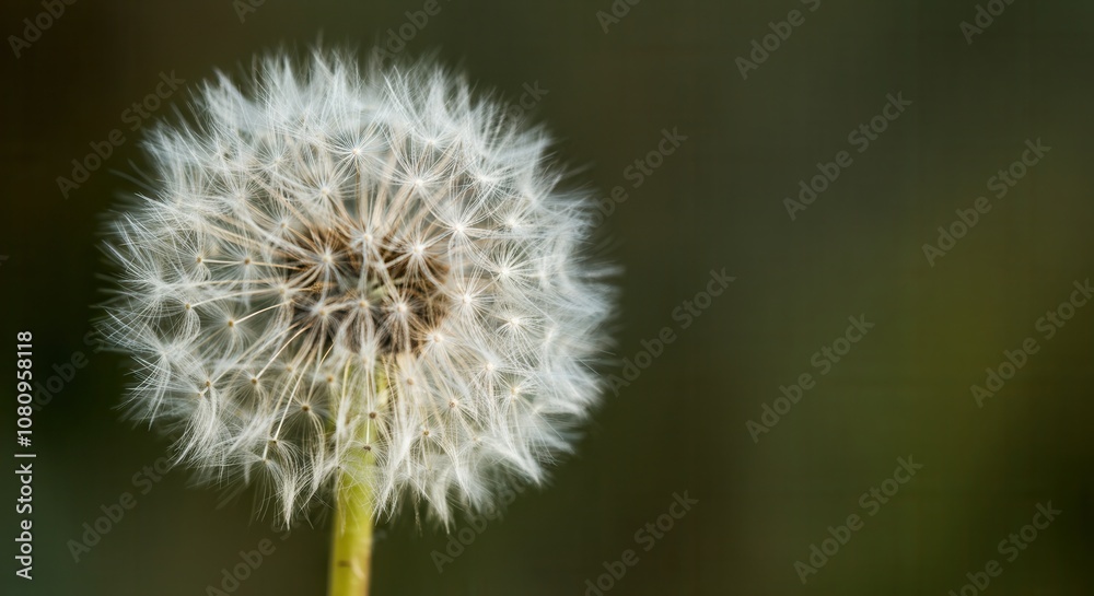 serene dandelion seed head soft green background serene dandelion seed head soft green background