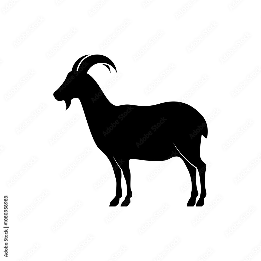 black silhouette of a goat black silhouette of a goat