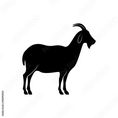 goat silhouette isolated on white