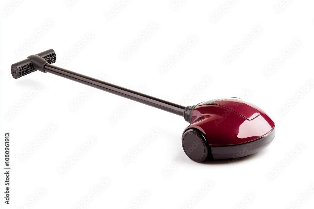 Fototapeta premium Red and black vacuum cleaner isolated.