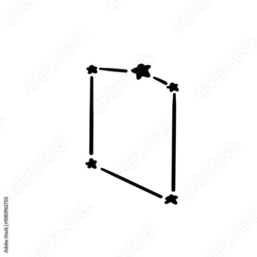 constellation name microscopum illustration on transparency background