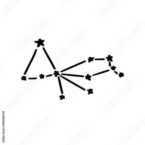 constellation name pavo illustration on transparency background