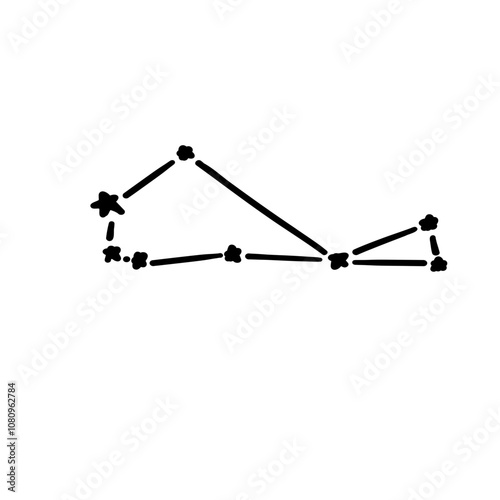constellation name piscis austrinus illustration on transparency background