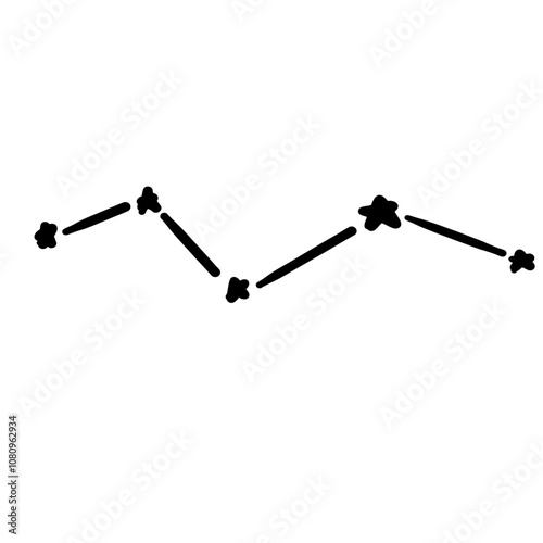 constellation name vulpecula illustration on transparency background