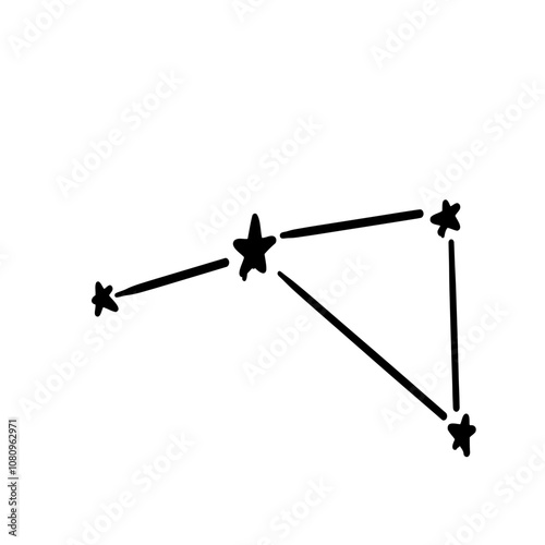 constellation name antlia illustration on transparency background