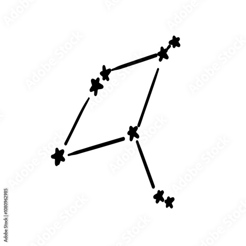 constellation name aquila illustration on transparency background