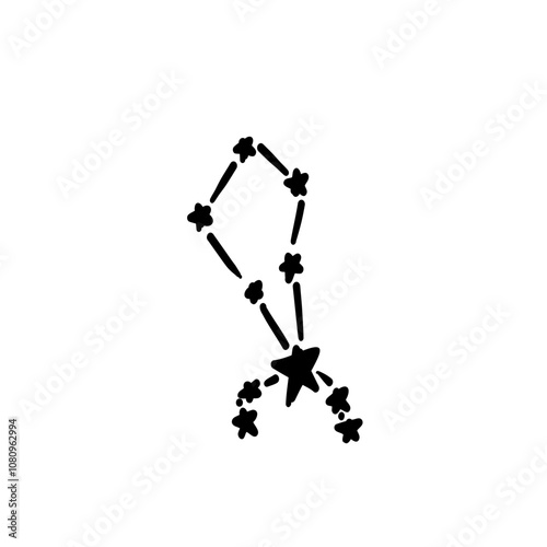 constellation name bootes illustration on transparency background