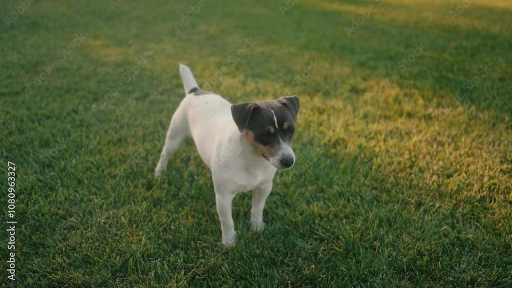 A Playful Dog Joyfully Running in the Lush Green Grass of a Beautiful Outdoor Park A Playful Dog Joyfully Running in the Lush Green Grass of a Beautiful Outdoor Park