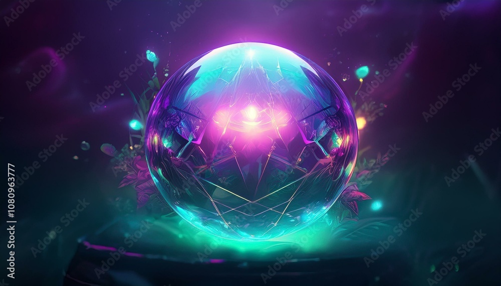 Obraz premium Whispers of the Magic Sphere: A Tale of Mystical Legends