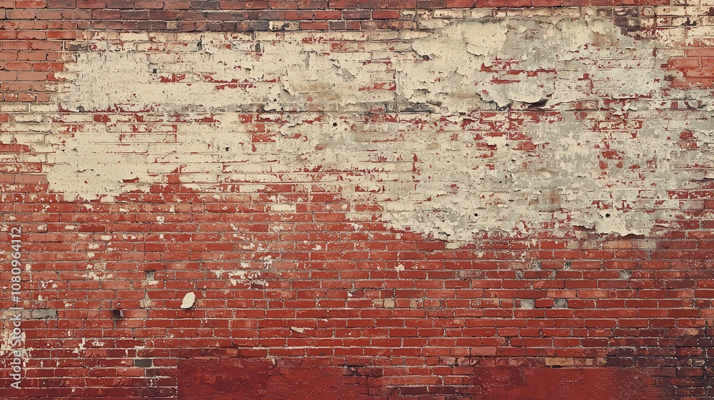 Old red brick wall with a weathered and vintage appearance. Old red brick wall with a weathered and vintage appearance.