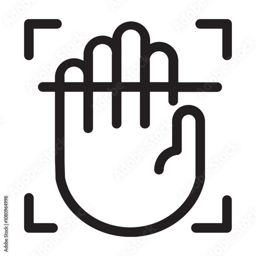 Biometric identification security icon illustration vector