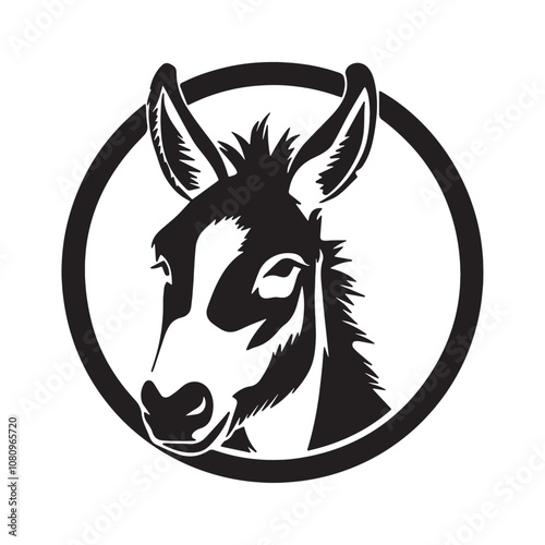 Donkey head silhouette icon illustration vector