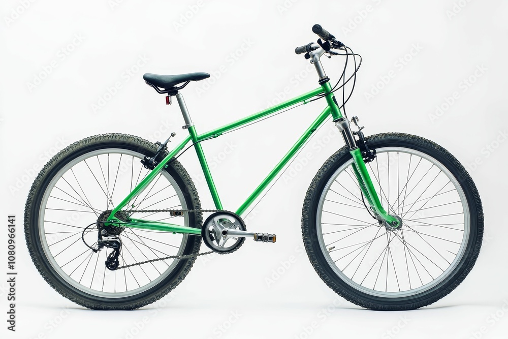 Green mountain bike isolated on white background. Green mountain bike isolated on white background.