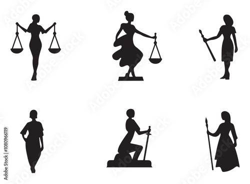 Silhouettes of diverse casual business people standing, walking, men, women full length. Business concept. Black monochrome Vector illustrations isolated on white background.