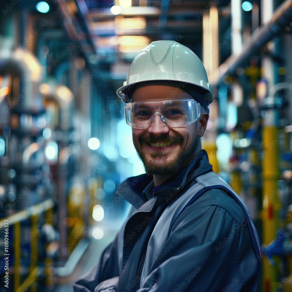 Safety goggles and gear at the factory plant Safety goggles and gear at the factory plant