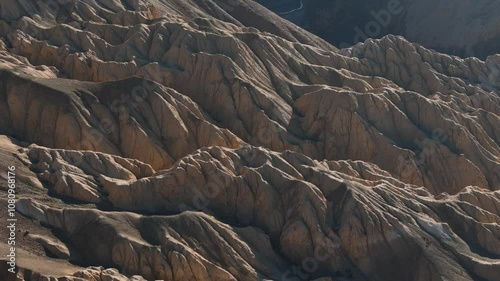 Aerial drone shot of moonland strucutre in Lama Yuru in Kargil Ladakh photo