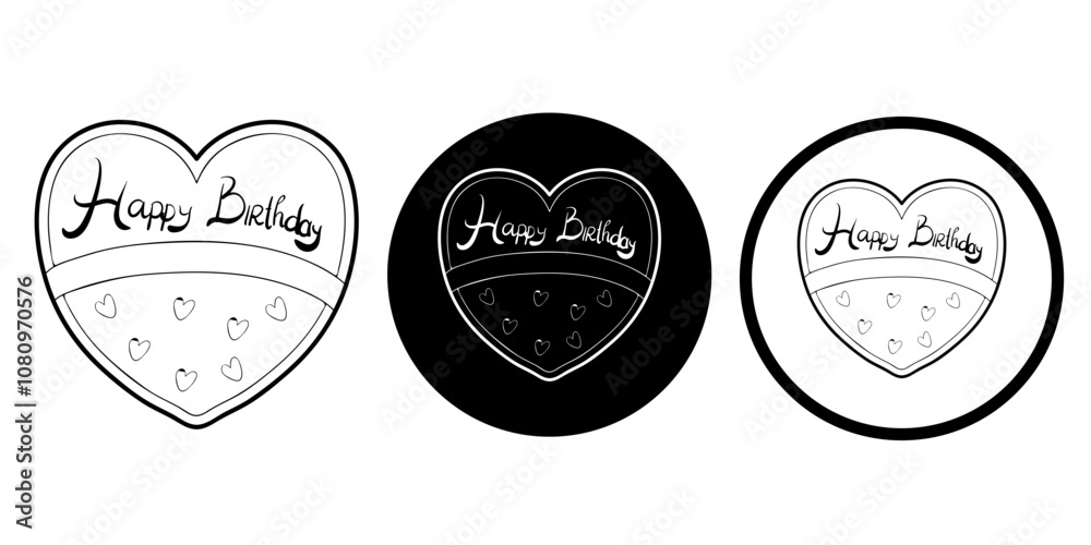 Happy birthday vectors icon set Happy birthday vectors icon set