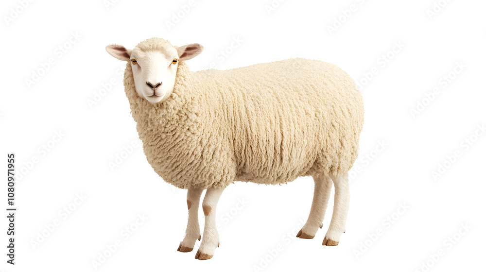 Fototapeta premium Sheep on a white background. isolated background.