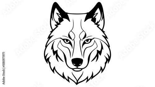 illustration of a wolf head outline silhouette