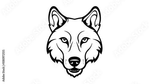 illustration of a wolf little bit amazed face in vector