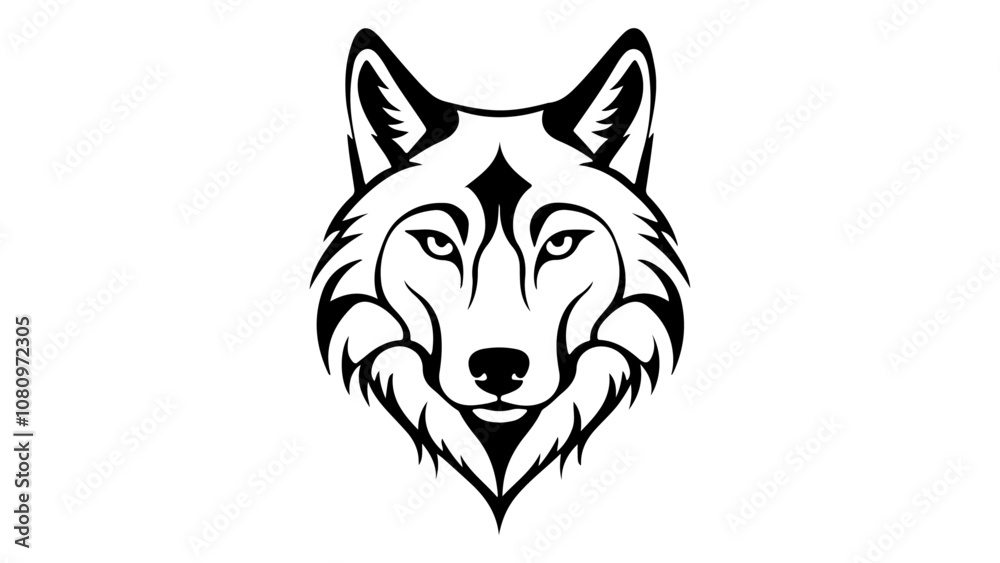 tribal wolf portrait in vector illustration tribal wolf portrait in vector illustration