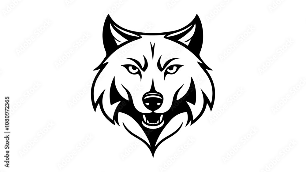 wolf head vector outline illustration wolf head vector outline illustration