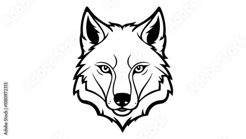 wolf head vector outline illustration