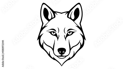 wolf simple outline vector illustration on white background