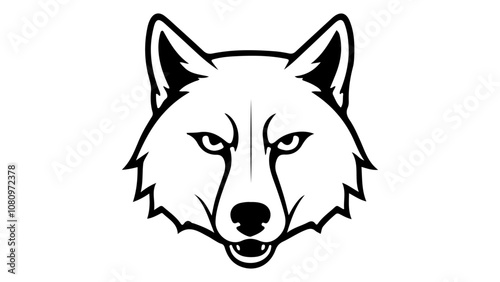 wolf head vector simple outline illustration