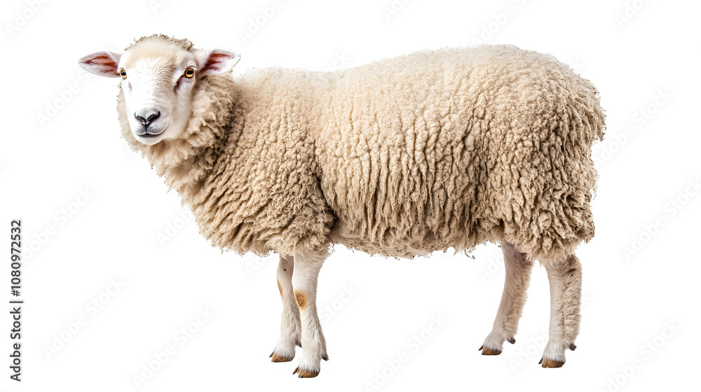 Fototapeta premium Sheep on a white background. isolated background.